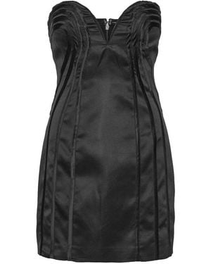 ROTATE BIRGER CHRISTENSEN Satin Mini Dress With Sweetheart Neckline - Black