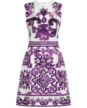 Dolce & Gabbana Maiolica Brocade Dress - Purple