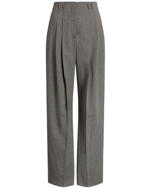 Alberta Ferretti Wool Blend Tailoring Pants - Gray