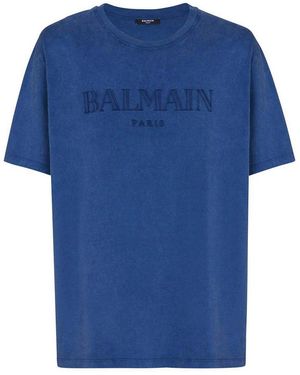 Balmain Logo T-Shirt - Blue