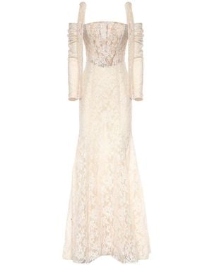 Galia Lahav Camellia Lace Maxi Dress - White
