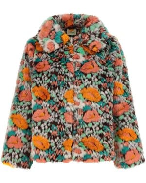 FARM Rio Faux Fur Floral Pattern - Multicolor
