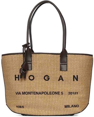 Hogan Address Small Shopping Bag - Natural