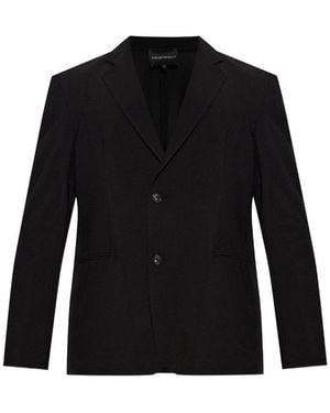 Emporio Armani Single-Breasted Jacket - Black