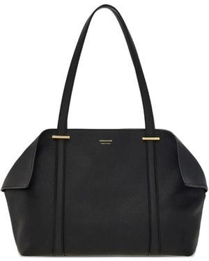 Ferragamo The Scarf Tt Medium Tote Bag - Black