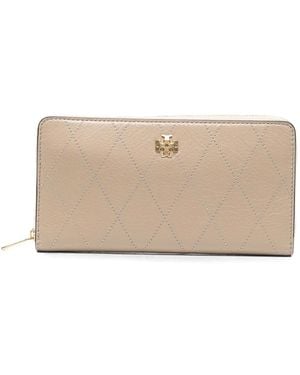 Tory Burch Rectangular Leather Wallet - Natural