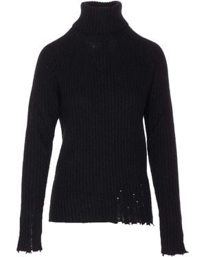 Uma Wang High Neck Rib Top - Blue