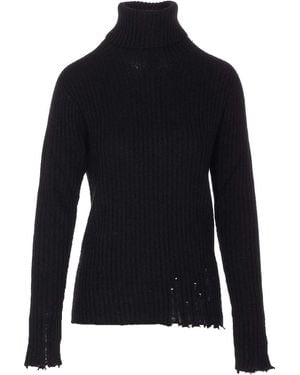 Uma Wang High Neck Rib Top - Blue