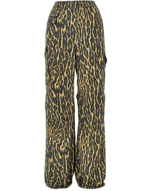 Ganni Printed Stretch Cotton Cargo Pants - Green