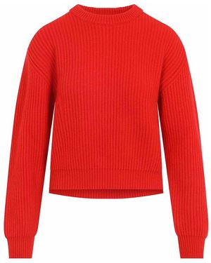 Jil Sander Ribbed Knit Sweater - Red