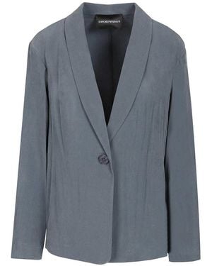 Emporio Armani Single-Breasted Blazer - Blue