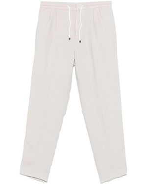 Brunello Cucinelli Garment-Dyed Leisure Fit Trousers - White