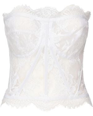 Dolce & Gabbana Lace Bustier Top - White