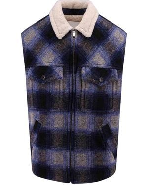 Isabel Marant Kiraneo Vest With Zipper - Blue