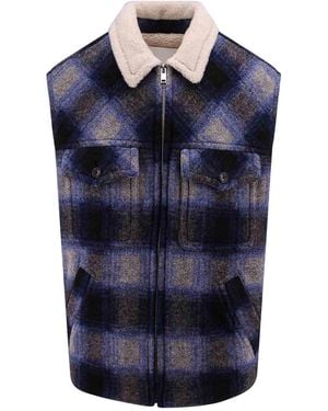 Isabel Marant Kiraneo Vest With Zipper - Blue