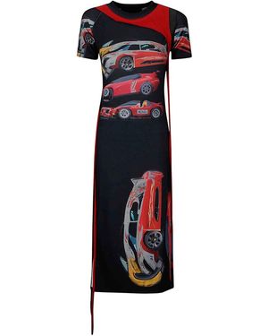 ANDERSSON BELL Adsb X Ottolinger Car Printed Slit Maxi Dress - Blue