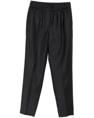 Peserico Check Pants - Black