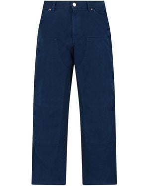 Versace Overdyed Canvas Carpenter Pants - Blue