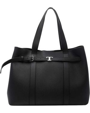 Tod's Medium Leather Hobo Bag - Black