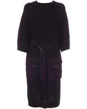 DKNY Maxi Front Pockets Dress - Black