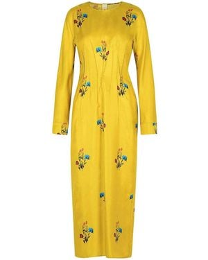 Marni Mustard Silk Dress - Yellow