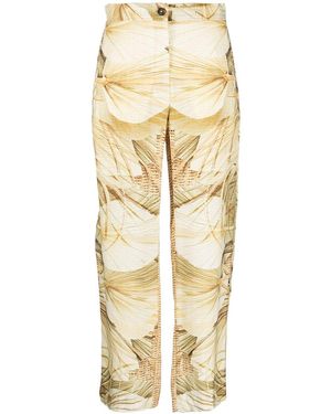 Fay Nature-Print Straight Trousers - Natural