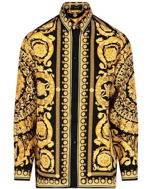Versace Printed Long-sleeve Silk Shirt - Multicolor