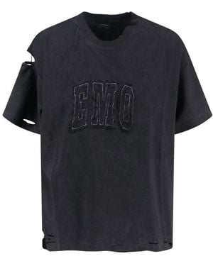 Balenciaga T-Shirt Logo Destroyed - Black