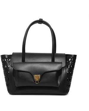 Coccinelle Beat Double Monogram Medium Bag - Black