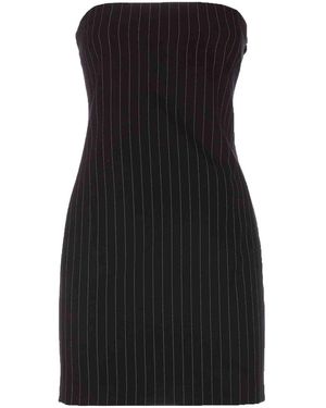 Patrizia Pepe Striped Mini Dress - Black