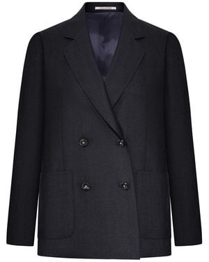 Tagliatore Paris Double-Breasted Tailored Blazer - Blue