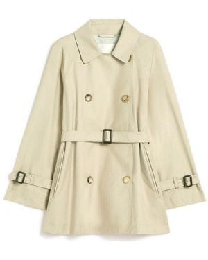 Max Mara Sabbia Crop Trench Coat - Natural