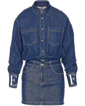 Elisabetta Franchi Denim Dress - Blue