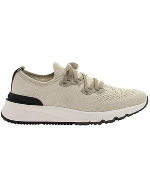 Brunello Cucinelli Cotton Knit Trainers - White