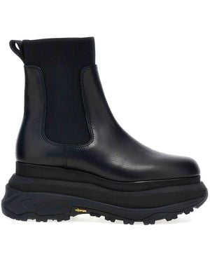 Sacai Chelsea Leather Ankle Boots - Black