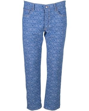 Moschino Logo Denim Trouser - Blue
