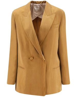 Alysi Double-Breasted Blazer - Natural