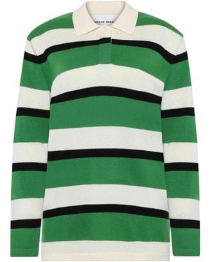 EMERSON RENALDI Polo-Neck Striped Jumper - Green