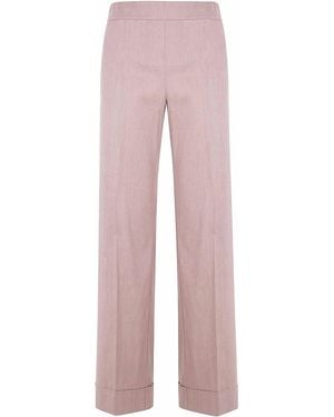 D. EXTERIOR Changing Linen Straight Trousers - Pink
