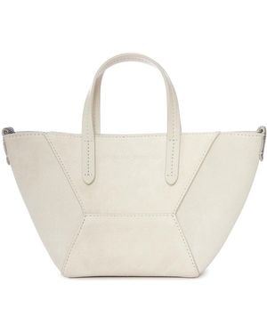 Brunello Cucinelli Mini Suede Bag With Shoulder Strap - White