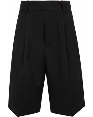 Yohji Yamamoto R-4Tuck Short Trousers - Black