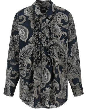 R13 Paisley Print Shirt - Grey
