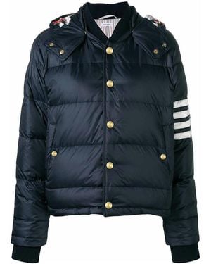 Thom Browne 4-Bar Matte Nylon Bomber - Blue