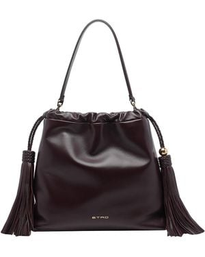 Etro Bordeaux Medium Kalispera Handbag - Black