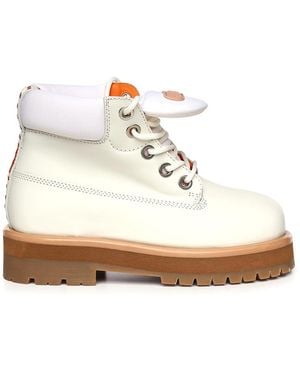 PDF Strada Leather Ankle Boots - White