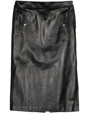 McQueen Low Waist Leather Skirt - Black