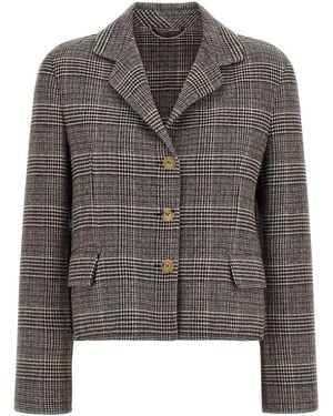 Ermanno Scervino Blazer Cropped Check - Grey