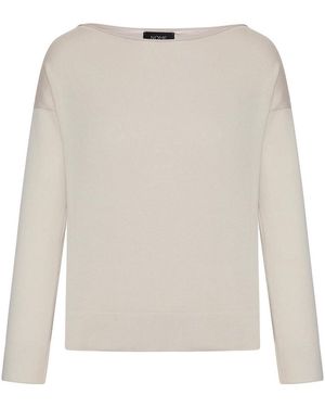 Nome Cotton Jumper With Boat Neck - White