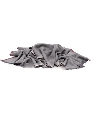 Brunello Cucinelli Wool And Cashmere Diagonal Twill Scarf - Gray