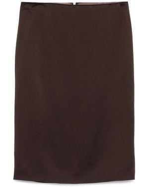 Tom Ford Satin Midi Skirt - Brown